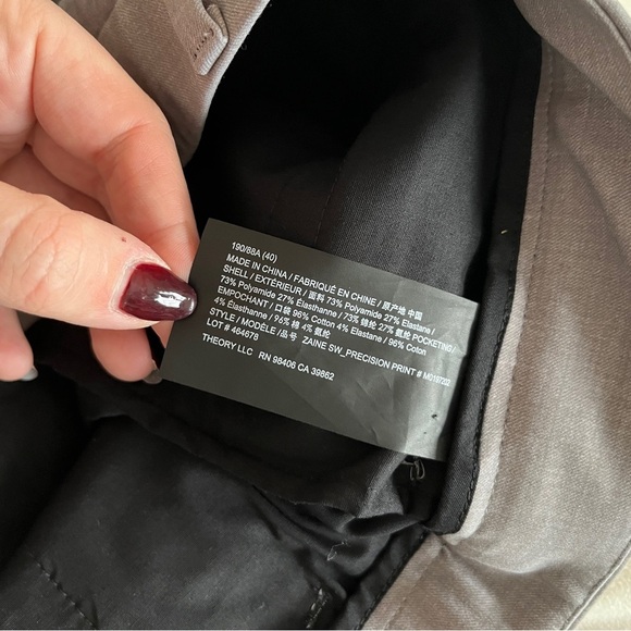 Theory Men’s Zaine Pant in Precision Ponte in Grey Size 40 - Picture 7 of 9